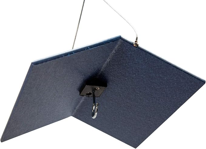 JCs Wildlife Poly Weather Cover - Rain Guard - Hang Bird Feeder or House Underneath for Protection from Rain or Snow - Easy to Clean and Use (Medium, Blue)