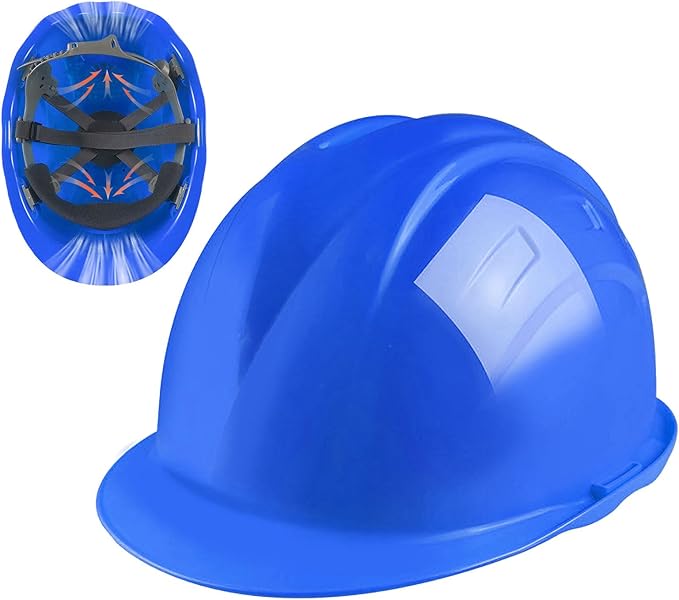 Unisex Construction Hard Hat Built in 2 Fan, USB Charging Lightweight Waterproof Working Safety Helmet for Construction and Home Improvement,Blue,10000mA