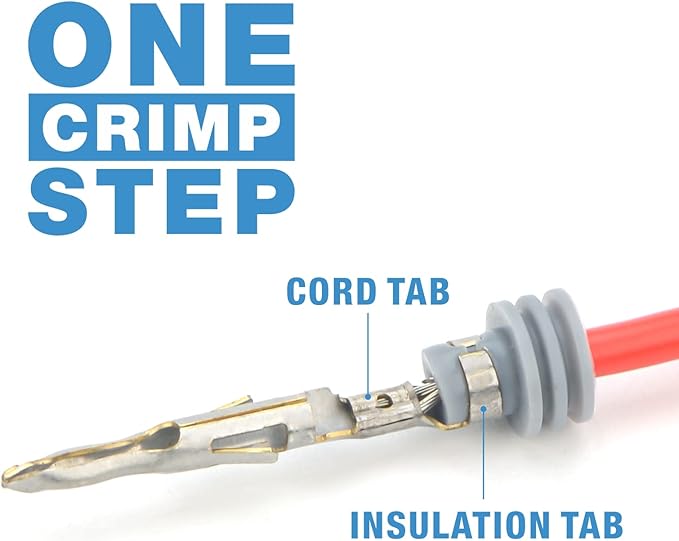 iCrimp Weather Pack Crimp Tool for AWG 24-14 Crimping Delphi APTIV Weather Pack Terminals or Metri-Pack Connectors- Crimp Terminals and Seal In ONE Cycle with Locator & Removal Extraction Tool
