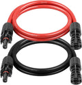XRDS -RF Solar Extension Cable 8AWG 3FT 2-Pack (Red + Black), PV Wire with Male/Female Solar Connectors, Weatherproof Solar Panel Wire for RV, Boat, Inverter, Off-Grid Systems