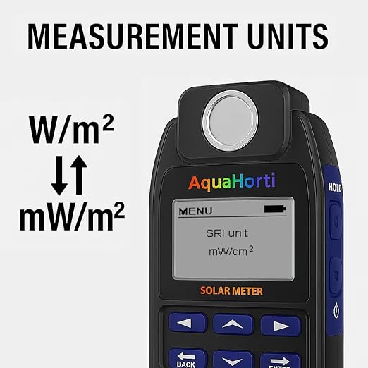 AH-SOL Solar Power Meter – High Precision Digital Solar Irradiance Meter for Solar Panel Installation, Sunlight Intensity Measurement, Research and More