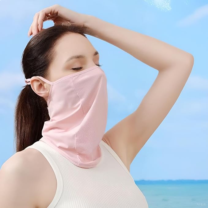 UPF 50+ Face Mask for Women & Men - Ice Silk Cooling Full Face Cover, Breathable Sun Protection Neck Gaiter