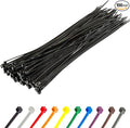 GTSE 8 Inch Black Zip Ties, 100 Pack, 40lb Strength, UV Resistant Strong Nylon Cable Ties, Self-Locking 8" Tie Wraps