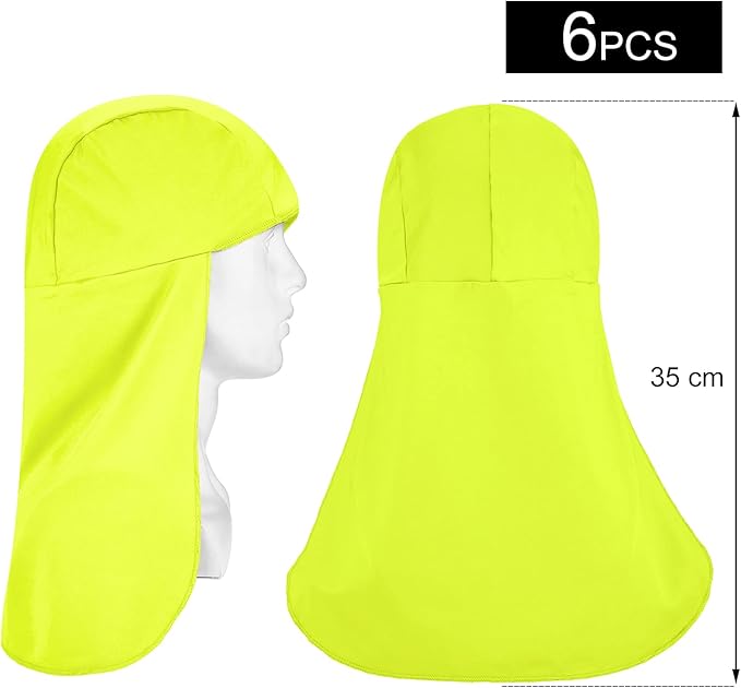 Sintege 6 Pieces Hard Hat Sun Shade Cooling Skull Cap Sun Neck Protector Quick Dry Neck Shade for Women Men