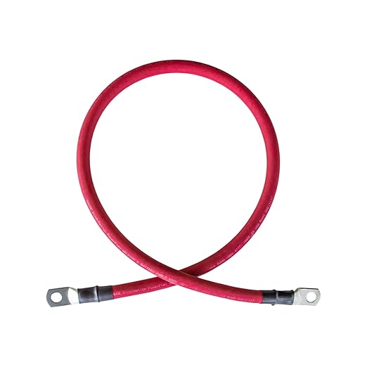 2/0 AWG 2/0 Gauge Red + Black Pure Copper Battery Inverter Cables Solar, RV, Car, Boat 7 feet 3/8" Cable Lugs