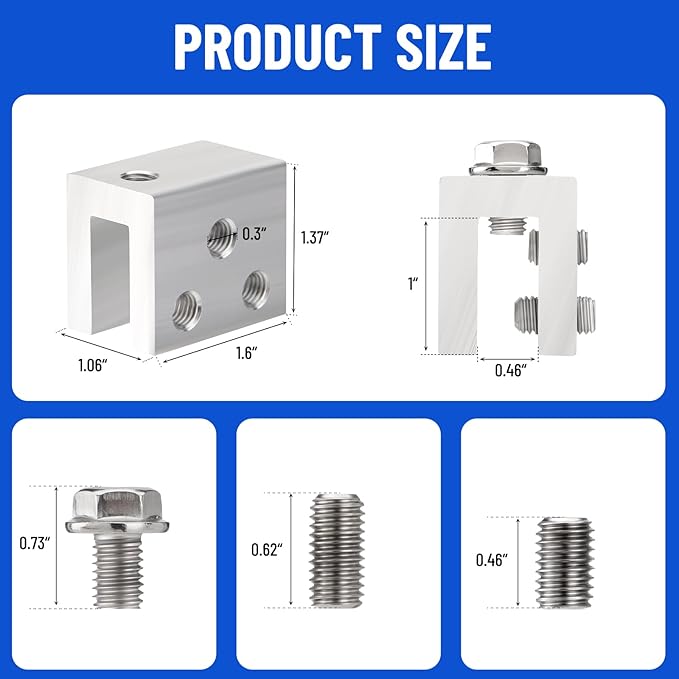 6PCS Standing Seam Roof Clamps, Metal Roof Fixing Clamps, Racking Bracket for Solar Panel Module Installation, Starlink Base, Heat Cable and Snow Guard Attachment