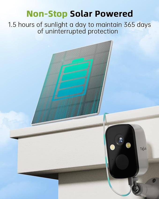 3W Solar Panel for Security Camera Wireless Outdoor - Compatible with Solar Security Cameras X2//F5/MW3/W3K/PG1/PW1, 10 ft Type C Cable,Suitable for All Solar Security Camera(Type C Port)