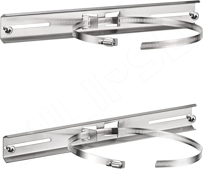QILIPSU Pole Mounting Kits, 304 Stainless Steel 15.4" x 1.9" Brackets with Adjustable 2–8 Inch Clamps for Electrical Boxes, Devices, and Outdoor Applications