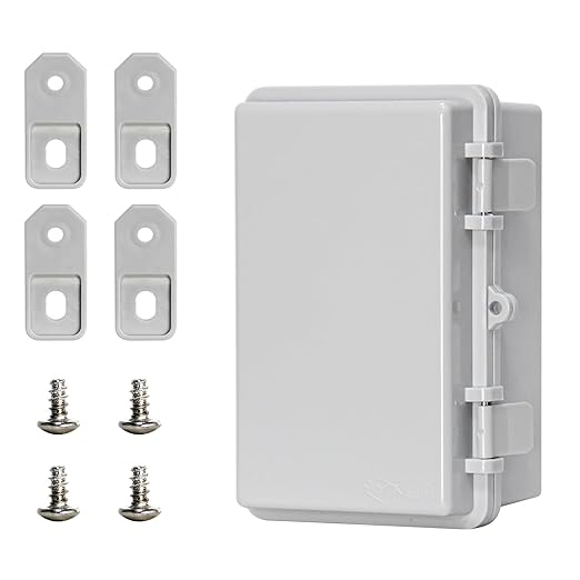 Outdoor Electrical Box Universal ABS Waterproof Junction Box, IP66 Dustproof Outdoor Electrical Box, Durable DIY Enclosure for Wiring Connection and Protection (8.2"x5.1"x4.3")
