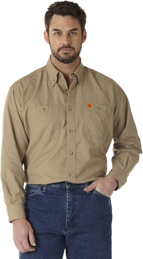 Wrangler Riggs Workwear Men's FR Flame Resistant Two Pocket Work Shirt