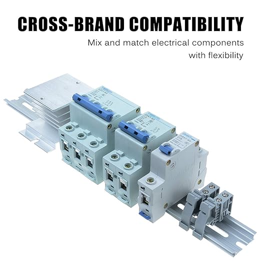 12 Piece Aluminum DIN Rails, 8 Inches Long, 35mm Wide, 7.5mm High, Top Hat Slotted DIN Rail with RoHS, Extra Premium Screws Included for Hardware Components Mounting