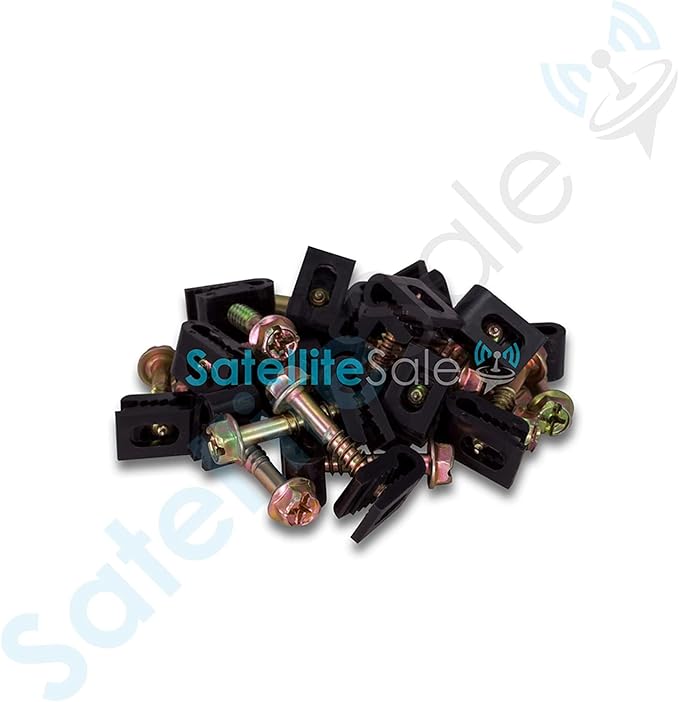SatelliteSale Single Ground Screw Black Clips for Single Antenna Ground Wire Cable Management 100 Pcs