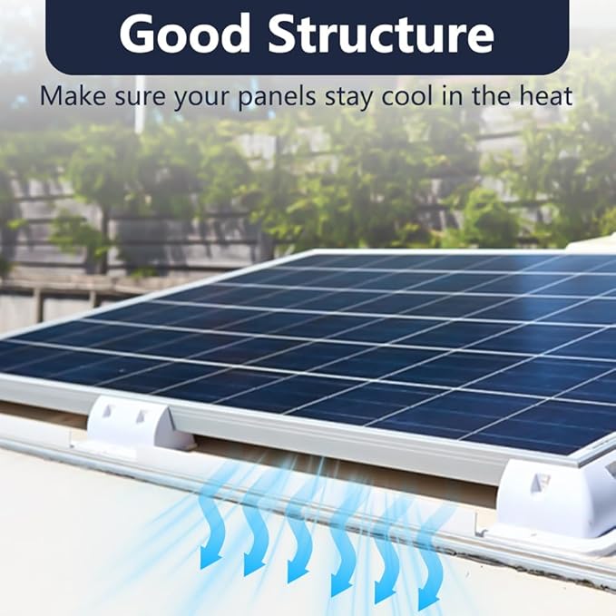 Solar Panel Mounting Brackets, PC Corner Bracket Solar Panel Roof Drill-Free Mount for RV, Boats, 1Set - 4pcs White