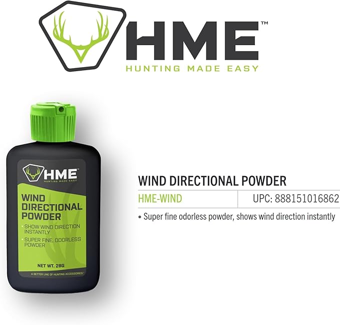 HME Wind Indicator Portable Pocket Size Lightweight Convenient Simple to Use Wind Direction Detection Powder - 28 Grams Capacity (Pack of 2)