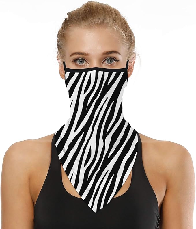 YAYOUREL Neck Gaiter Face Mask Bandanas for Men Women UV Face Scarf Cover Ear Loop Hole Facemask for Fishing Running Cycling