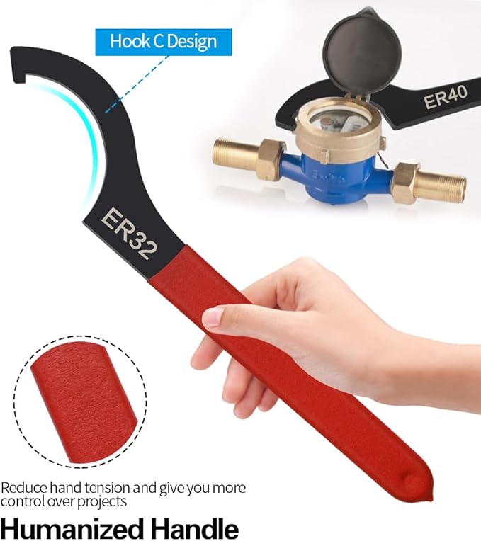 6pcs Coilover Spanner Wrench Set, C-Shape Shock Spanner Hook Wrench Tools, for Suspension System and Shock Adjustment
