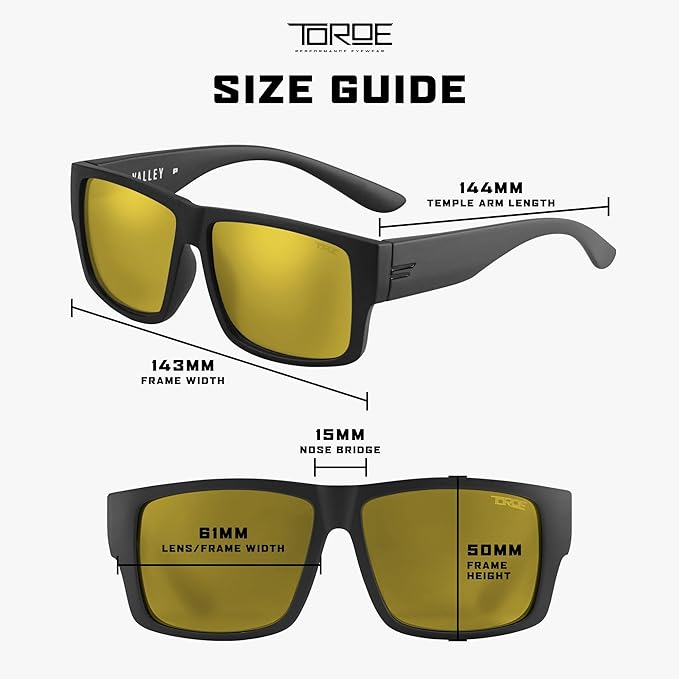 TOROE Z87+ Polarized Safety Sunglasses Matte Black TR90 Frame, ANSI Rated Lens