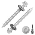 # 3/16*2 "57PCS 1lbs gray hexagonal metal sheet roof screws, with anti rust coating, # 10 * 2, with EPDM washer and hexagonal self tapping, used for metal to wood and corrugated roofs. 5*50mm