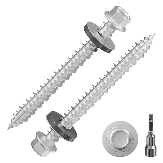 # 3/16*2 "139PCS 2lbs gray hexagonal metal sheet roof screws, with anti rust coating, # 10*2, with EPDM washer and hexagonal self tapping, used for metal to wood and corrugated roofs. 5*50mm