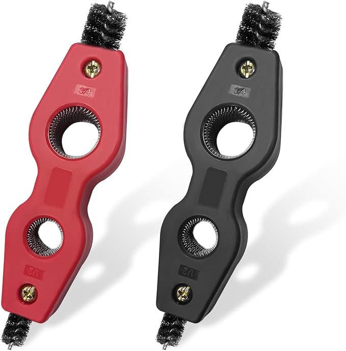 Battery Terminal Cleaning Brush, 4 in 1 Anti-Corrosion Car Battery Cleaner, Vehicle Battery Terminals Machine Parts Cleaning Tool for Auto Marine, Universal Car Accessories (Black+Red)