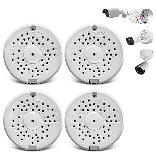 (ABS New) Security Camera Junction Box,Security Camera Bracket Outdoor,Plastic Waterproof Security Camera Mount Hide Cable Junction Box for Arlo Solar Panel Flip Cover Cable Cover