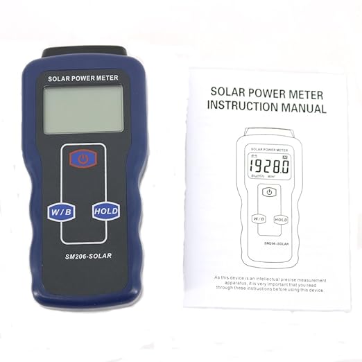 SM206 Digital Solar Power Meter with LCD Display Glass Light Intensity Solar Radiation Tester