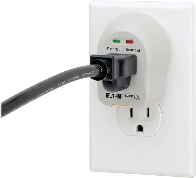 Eaton Tripp Lite SPIKECUBE Single Outlet Surge Protector Power Strip, 600 Joule Rating, Diagnostic LEDs, Portable Direct Plug-in Outlet Extender, Lifetime Manufacturer's Guarantee & $5,000 Insurance