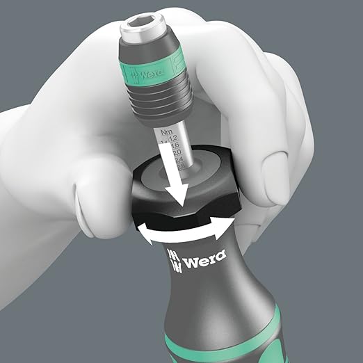 Wera 05074711001 Kraftform 7446 Hexagon Torque Screwdriver, 1/4" Head, 11.0-29.0"/lbs Variable Torque Adjustment Range