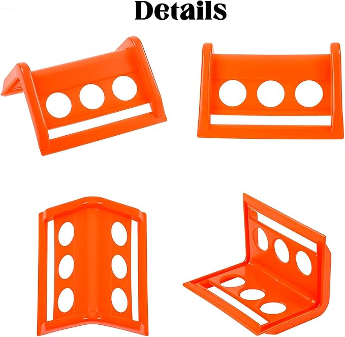 20 Pack Flatbed Edge Protectors for Cargo Loads, Thick Plastic Corner Protectors Tie Down Strap Corner Protector Edge Protector for Pallets Trailer Truck Cargo Protection (Orange)
