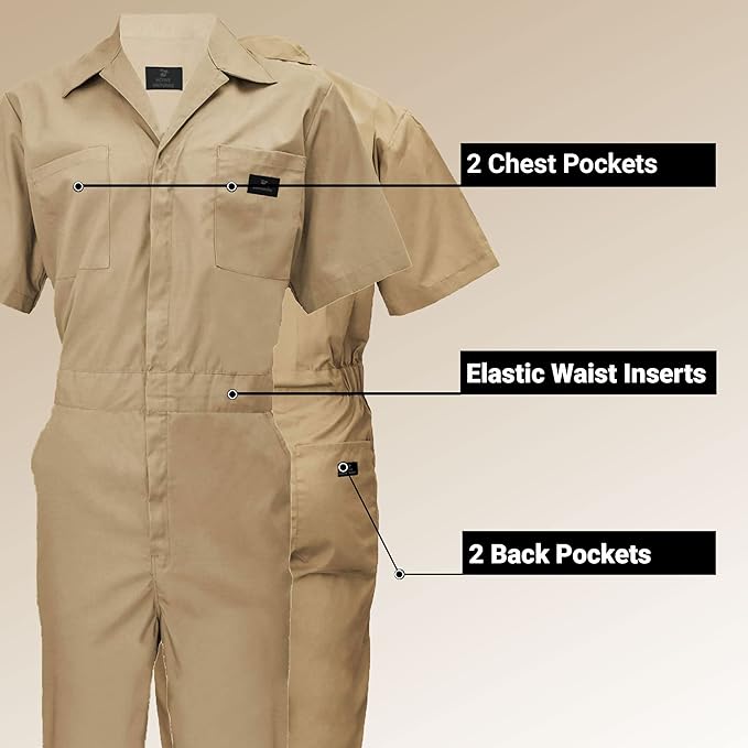 Coveralls Workwear Men Short Sleeve Coveralls