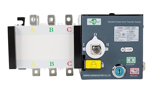 110V AC Automatic Transfer Switch 50/60HZ Dual Electronic Power Controller Electrical Type 3 Pole 63A