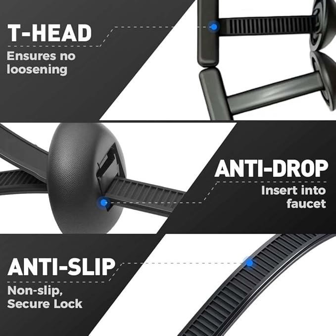 Upgrade Nylon Universal Cable Tie Buckle, 2026 New Heavy Duty Self-Locking Zip Ties Holder with Pin Button Design, Multipurpose Black Cable Tie Buckle Tool for Car Daily Repair (50)