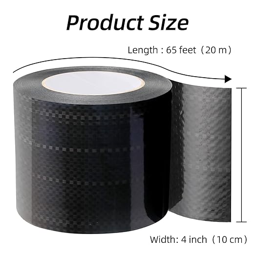 ROSEUP RV Underbelly Tape, Waterproof Belly Tape with Permanent, Sealing Adhesive for Mobile Home, Camper Travel Trailer, Tear Repair Patch, 4 Inch x 65 Feet, Black