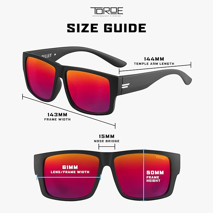 TOROE Z87+ Polarized Safety Sunglasses Matte Black TR90 Frame, ANSI Rated Lens