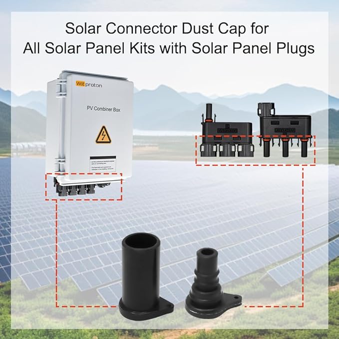Solar Panel Connector Caps 5 Pairs, IP67 Waterproof Male and Female Cap Dust Plugs for Solar PV Connectors