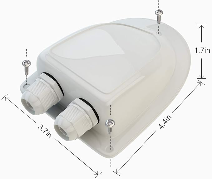 ABS Solar Double Cable Entry Gland for All Cable Types 2mm² to 6mm² for Solar Panels on RV Camper Van Travel Trailer Boat Cabin-White