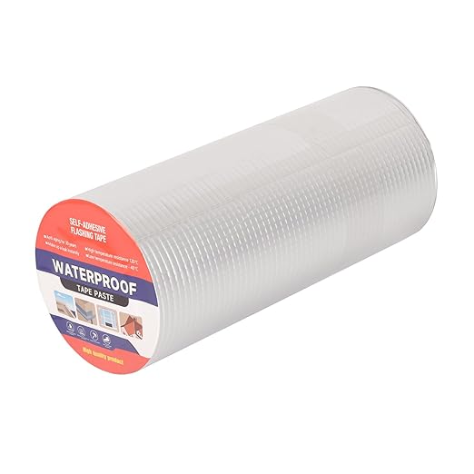 12" W X 32.8'L Waterproof Tape for Leaks Aluminum Butyl Tape with Adhesive for RV Repair, Glass Repairs, Air Mattress Patch, Window Caulking, Boat Sealing, Roof Patching