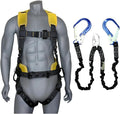 AFP Demon Comfortable Fall Protection Harness Kit – OSHA/ANSI PPE Full Body Safety Harness for Construction Work