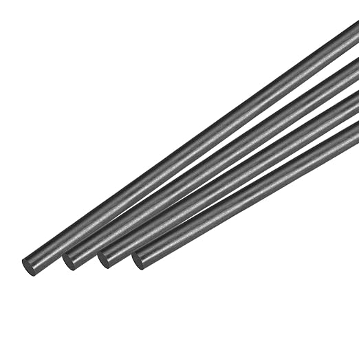 MECCANIXITY Carbon Fiber Rod, 7mm x 300mm for RC Plane DIY Tool Wing Tube Quadcopter Arm, Pack of 4