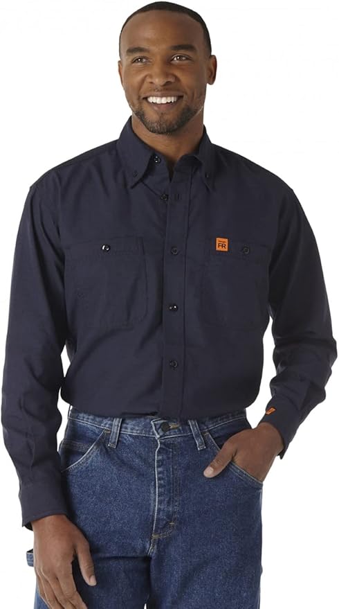 Wrangler Riggs Workwear Men's FR Flame Resistant Two Pocket Work Shirt