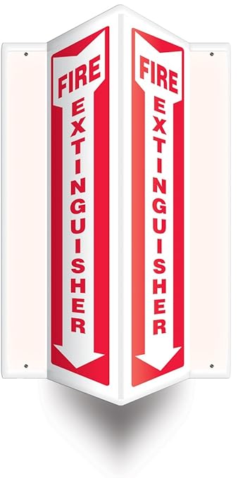 AccuformNMC Fire Extinguisher 3D Projection Sign, 18"x4" High-Impact Plastic with Pre-Drilled Mounting Holes, PSP315, American Made Safety Tags, Signs, and Labels
