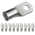 SELTERM 10pcs 1/0 AWG-5/16" Stud Tinned Copper Wire Lugs, Heavy Duty Battery Cable Ends,0 Gauge Ring Terminals, UL Battery Lugs Marine Grade Copper Eyelets Electrical Battery Terminal Connectors