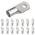 SELTERM 15pcs 1/0 AWG 1/4" Stud UL Marine Grade Battery Terminal Connectors Tinned Copper Battery Cable Lugs 0 Gauge Wire Connectors Electrical Battery Cable Ends Ring Terminals Tinned Copper Lugs