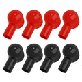 8 Pack Battery Terminal Boots Insulating Covers Red/Black, PVC Cable Lug Protector Cover Lug caps for Auto Marine Commercial and Power Sports, Insulating Rubber Covers Skins Tool Parts