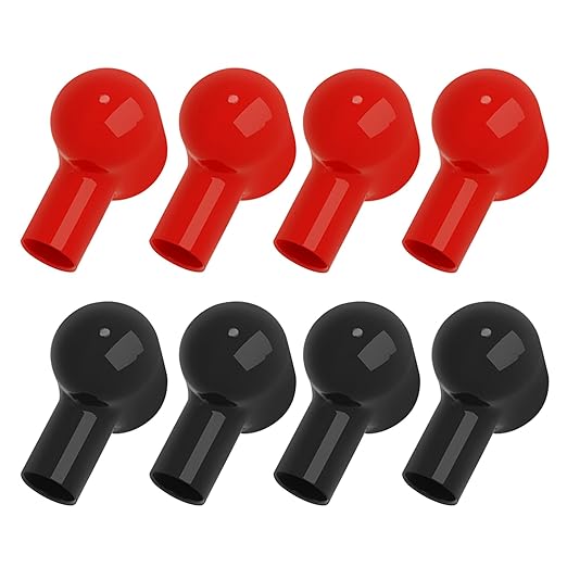 8 Pack Battery Terminal Boots Insulating Covers Red/Black, PVC Cable Lug Protector Cover Lug caps for Auto Marine Commercial and Power Sports, Insulating Rubber Covers Skins Tool Parts
