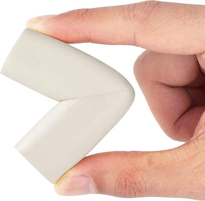 8-Pack Corner Protectors Baby Proof, Furniture Corner and Edge Safety Bumpers, Soft Rubber Foam Cushion Covers, 3M Taped Corner Guards, Baby Child Proofing Pads, Table Corner Protectors, White