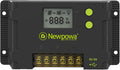 Newpowa 10A PWM Solar Charge Controller 12V/24V LCD Display Off Grid Solar Panel Adjustable for Gel, AGM, Liquid, Lithium Battery