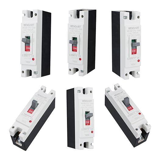 Wengart 160 Amp DC MCCB Circuit Breaker, 250V 1-Pole Molded Case Breaker for Solar PV, Battery Storage & Heavy-Duty Winch, High-Interrupting Capacity DC Protector, WGM1PV-250