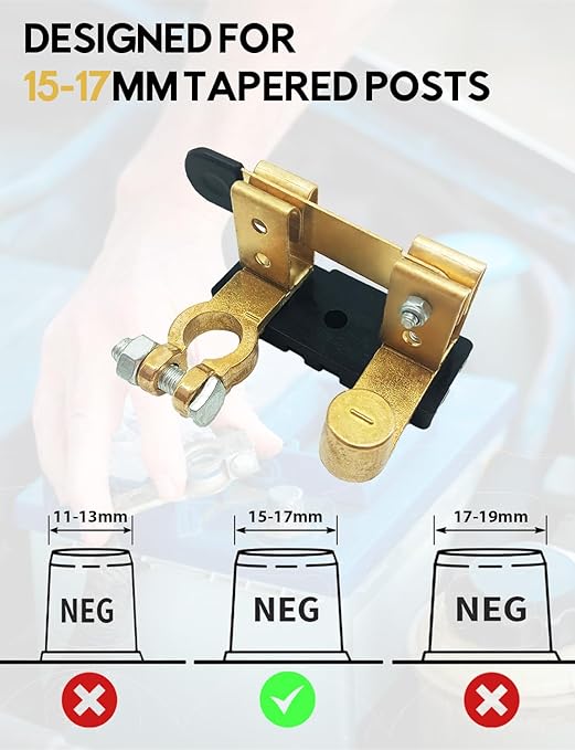 12V 24V Quick Battery Disconnect Switch - 250A Knife Blade Battery Kill Switch for Car Marine RV Pickups Boat ATV, Top Post Batteries Cut Off Switch,Power Isolator Switches (Negative,Vertical), 2 Pack
