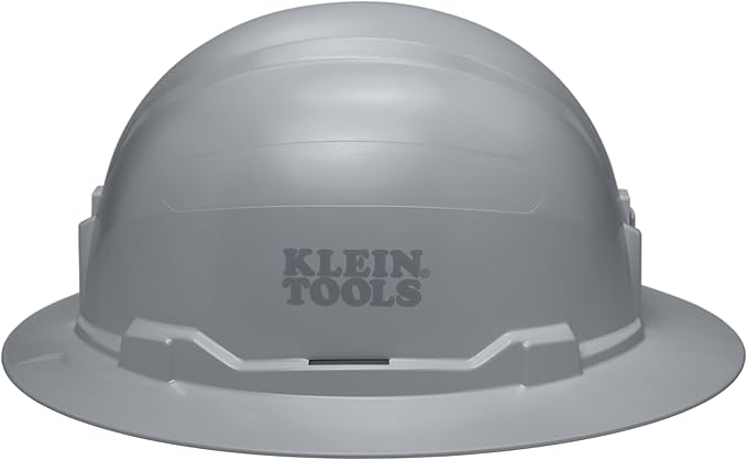 Klein Tools Hard Hat, Non-Vented Full Brim Style, Padded, Self-Wicking Odor-Resistant Sweatband, Tested up to 20kV